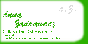 anna zadravecz business card